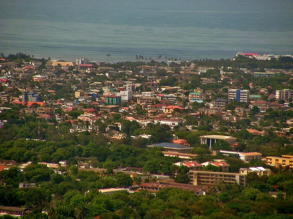 This is a glimpse of Osu from the air, which is a retail, hotel, restaurant and night life area.  The liveliest part of town.