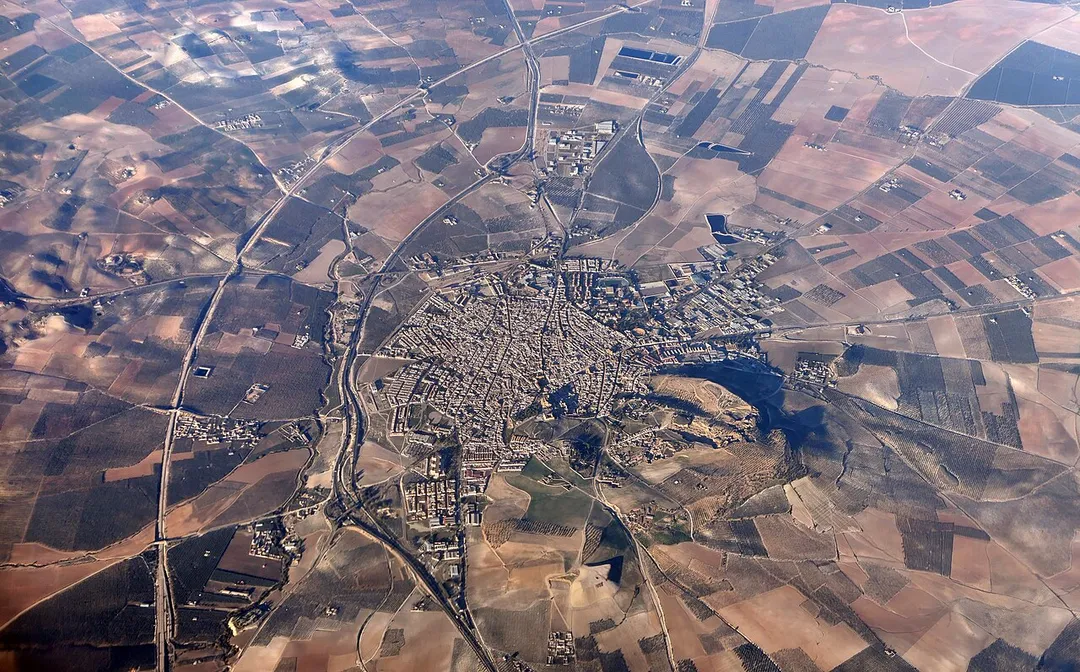 An aerial view of Osuna in Andalusia, Spain.