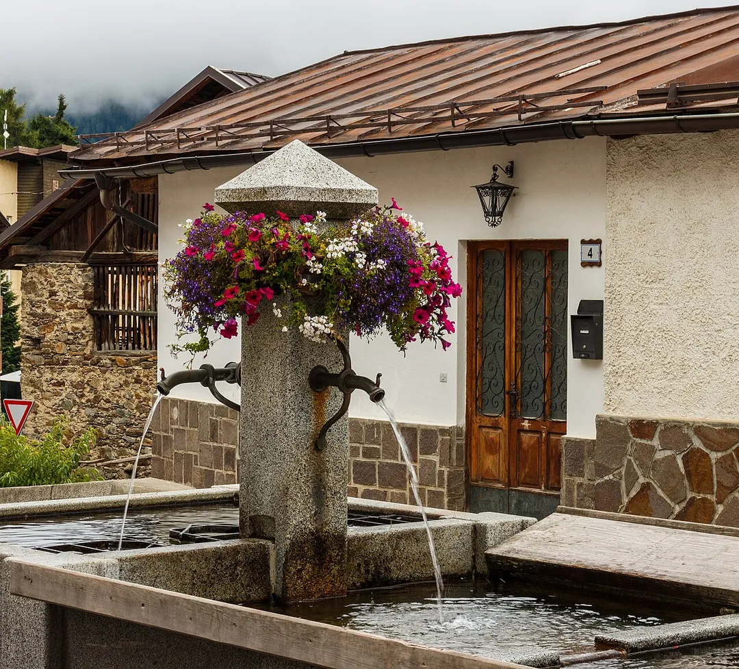 Water feature in Peio Paese.