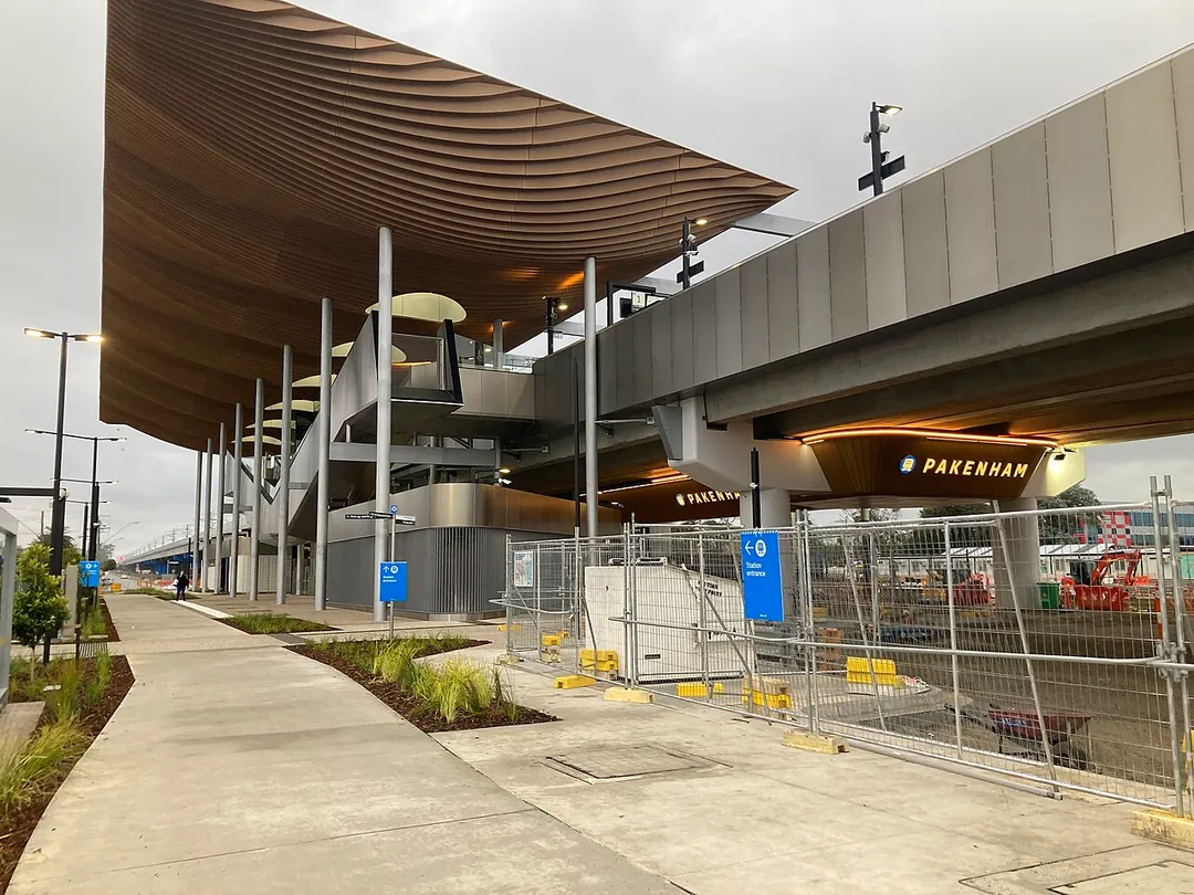 Southern side of the newly-rebuilt Pakenham Station
