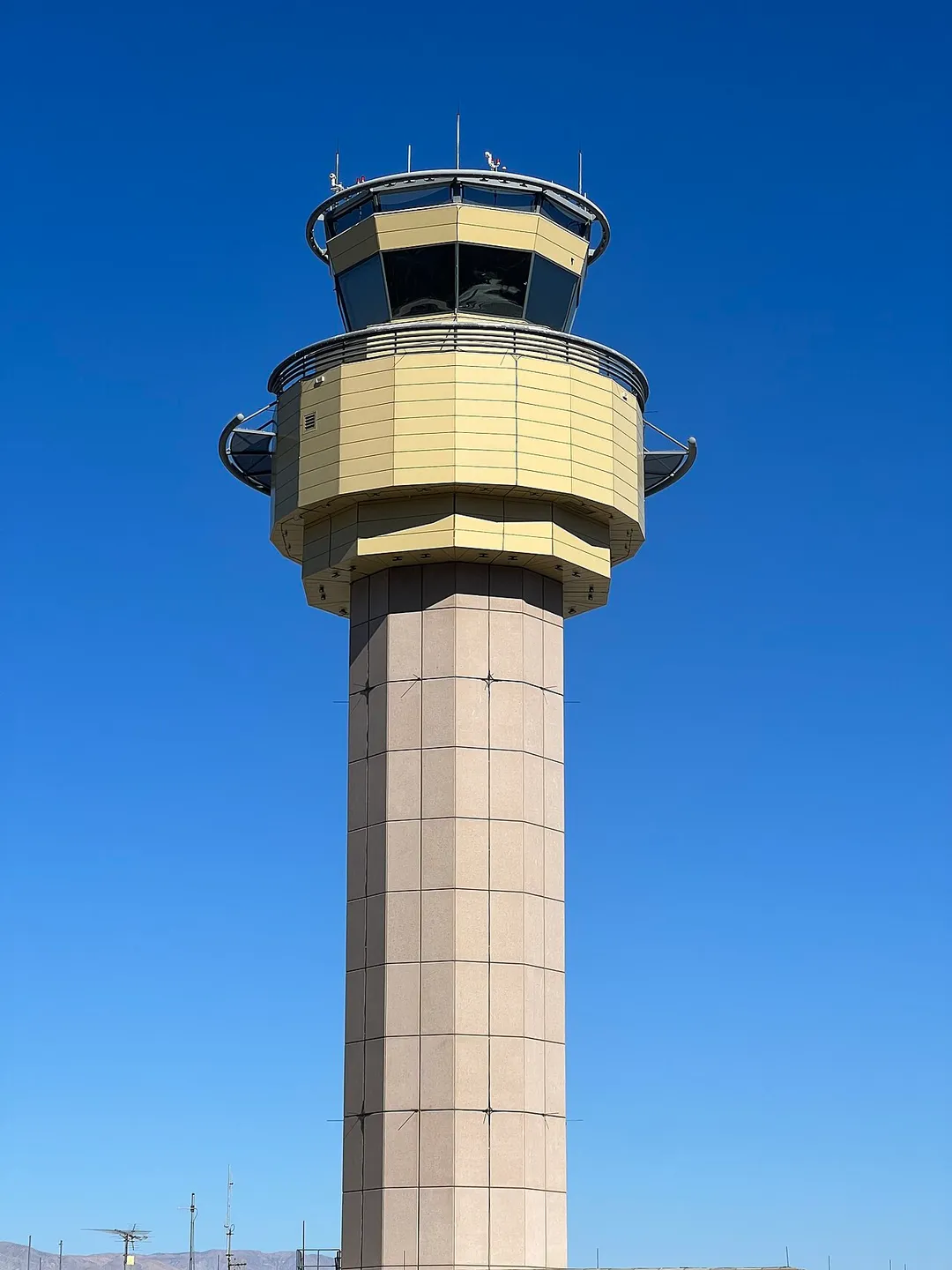 The Palm Springs International Airport Tower as seen in 2021.