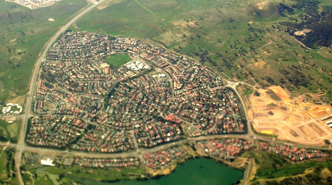 aerial view of Palmerson, Australian Capital Territory from north west