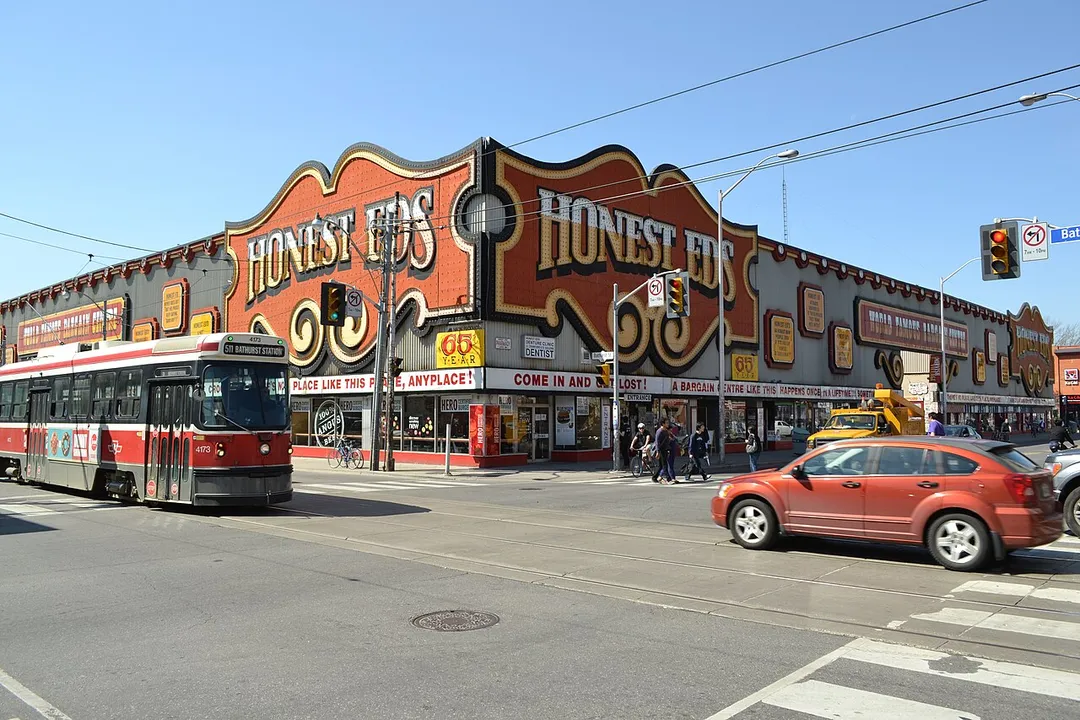 Honest Ed's discount department store, seen at the corner of Bloor and Bathurst in Toronto.
