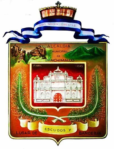 Municipal Seal of the Mayor's Office of Panchimalco, in San Salvador, in El Salvador. C.A.