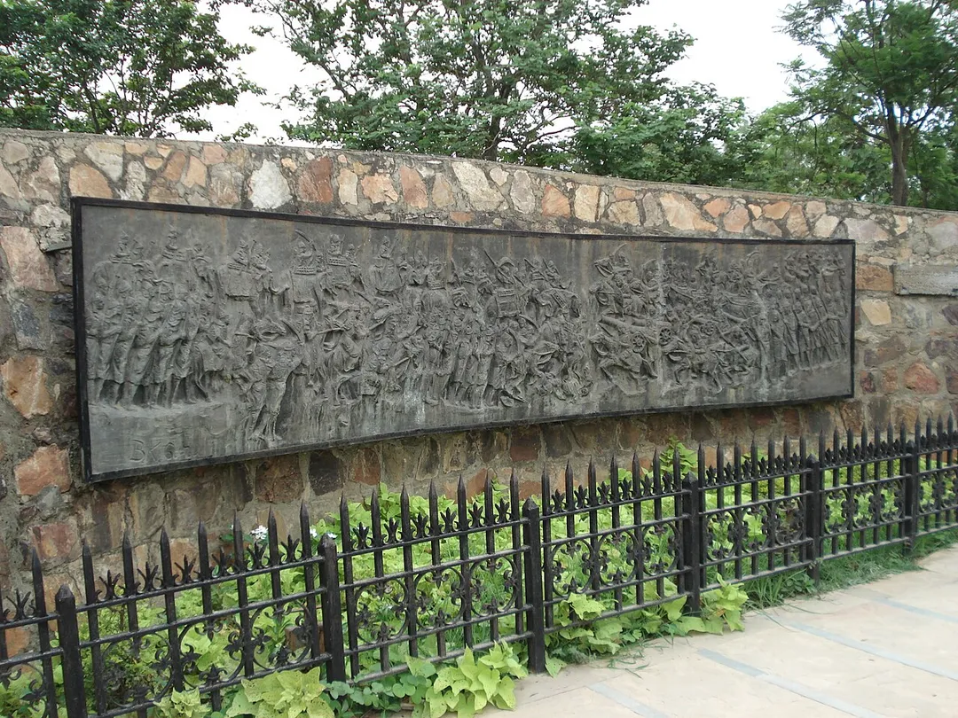 This is a mural in metal, put up at war site Kala Amb, at Panipat
