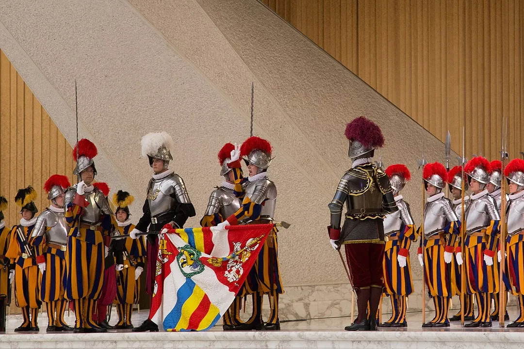 Swiss guard swearing-in ceremony at the Paul VI Audience Hall.