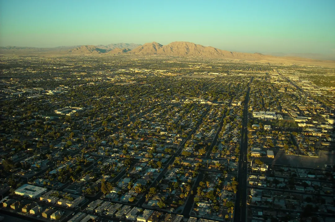 Late afternoon facing towards the Vegas suburbs.