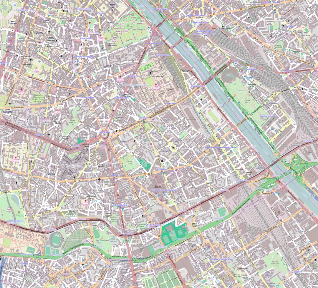 Map Paris 13th arrondissement.