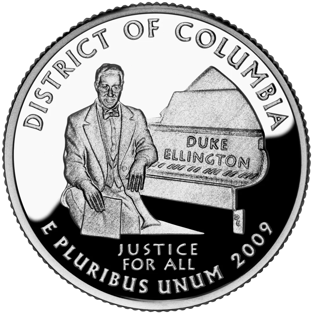 Washington, D.C. state quarter.



Public domainPublic domainfalsefalse



Public domain

This image depicts a unit of currency issued by the United States of America. If this is an image of paper currency or a coin not listed here, it is solely a work of the United States Government, is ineligible for US copyright, and is therefore in the public domain in the United States.Fraudulent use of this image is punishable under applicable counterfeiting laws.
As listed by the U.S. Currency Education Program at money illustrations, the Counterfeit Detection Act of 1992, Public Law 102-550, in Section 411 of Title 31 of the Code of Federal Regulations (31 CFR 411), permits color illustrations of U.S. currency provided:1. The illustration is of a size less than three-fourths or more than one and one-half, in linear dimension, of each part of the item illustrated;2. The illustration is one-sided; and3. All negatives, plates, positives, digitized storage medium, graphic files, magnetic medium, optical storage devices, and any other thing used in the making of the illustration that contain an image of the illustration or any part thereof are destroyed and/or deleted or erased after their final use.
Certain coins contain copyrights licensed to the U.S. Mint and owned by third parties or assigned to and owned by the U.S. Mint [1]. For the United States Mint circulating coin design use policy, see [2]; for the policy on the 50 State Quarters, see [3].
Also: COM:ART #Photograph of an old coin found on the Internet