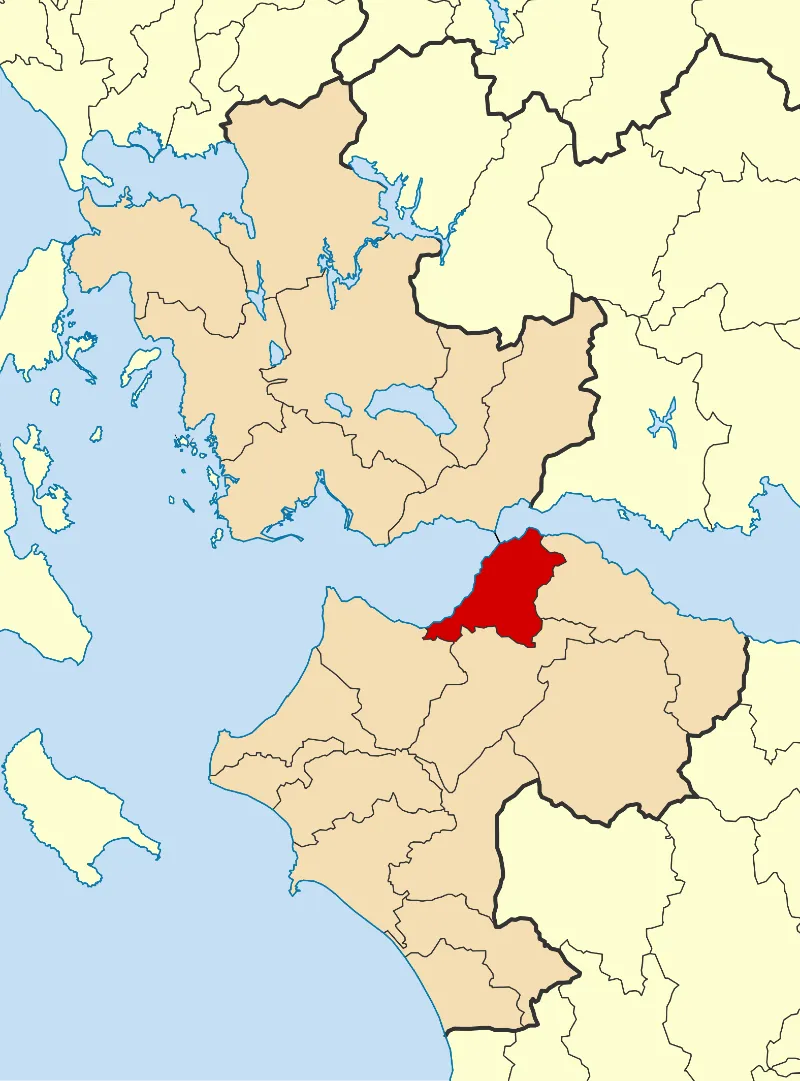 Locator map for Patras municipality in Greek region Western Greece (2011)