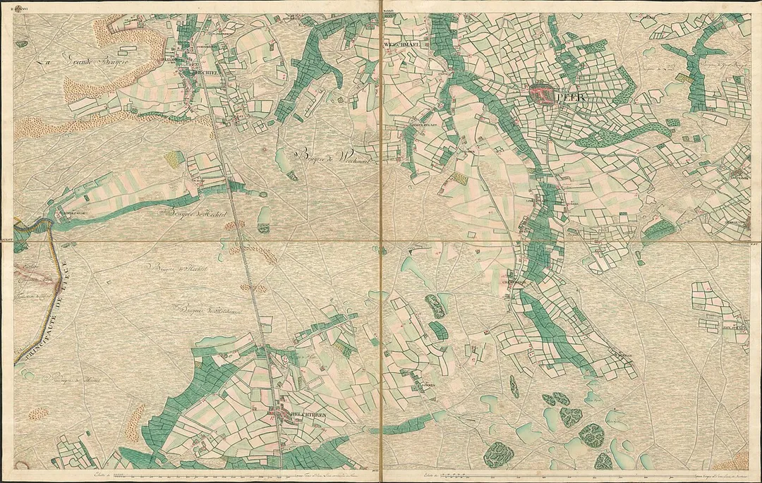 Map sheet by Joseph de Ferraris, Maps and plans department of the Royal Library of Belgium (KBR)