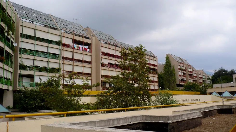 Iliako Chorio at Ano Pefki (Village of the Sun): Working Class Apartment Blocks and Cultural Center of Ano Pefki.