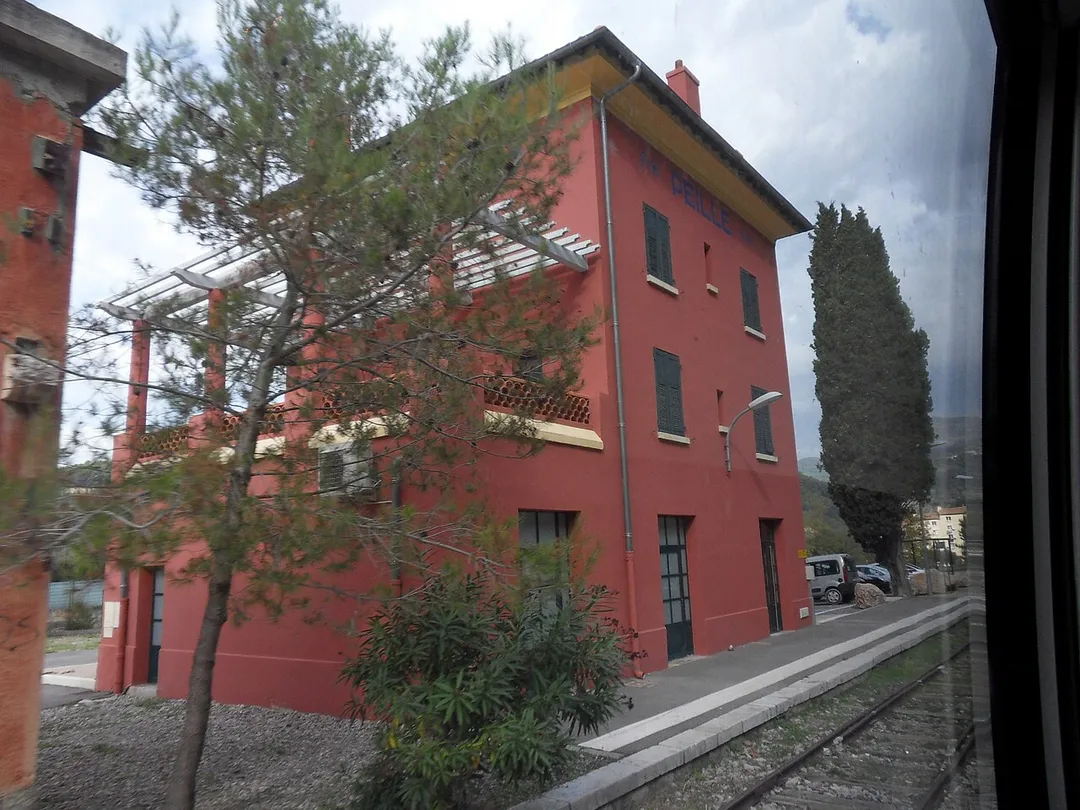 The train station of Peille, France.