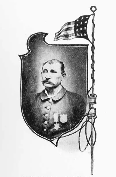 Landsman William R. Pelham, United States Navy. Halftone reproduction of a photograph, published in Deeds of Valor, Volume II, page 72, by the Perrien-Keydel Company, Detroit, 1907. William R. Pelham received the Medal of Honor for his conduct on board USS Hartford during the Battle of Mobile Bay, 5 August 1864.