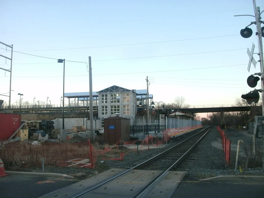 Pennsauken Transit Center under construction in January 2013, nine months before its opening