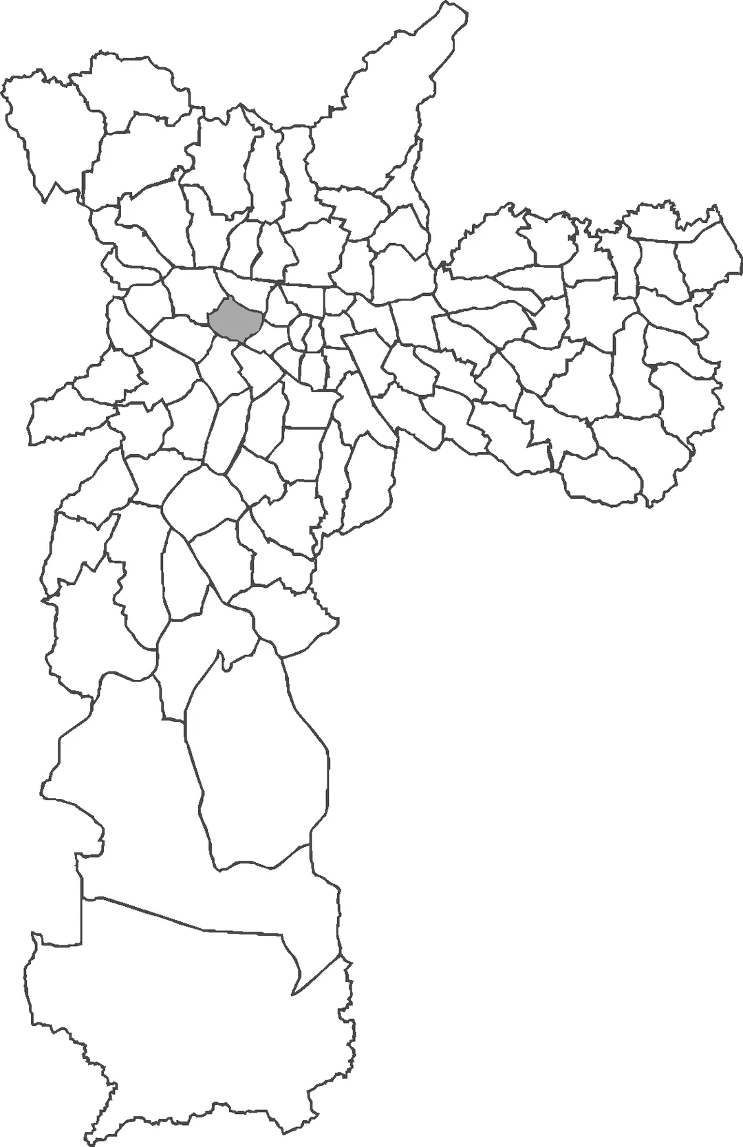 Localização do distrito de Perdizes no município de São Paulo.