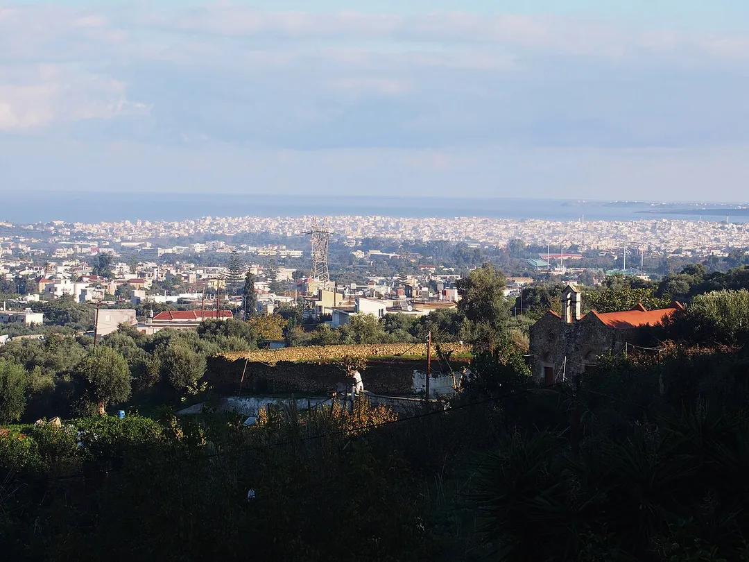 View of Perivolia (to the left) and Chania in the distant from Boutsounaria.