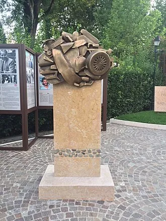 This is a photograph of the monument to Giovanni Falcone in Peschiera del Garda