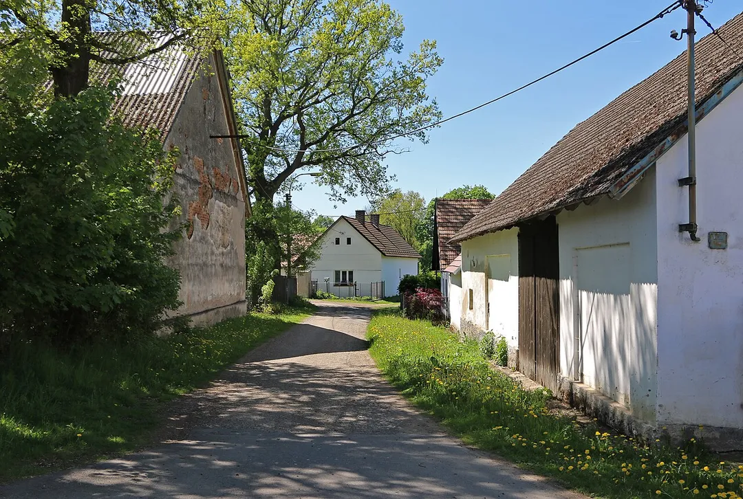 Side street in Petrovice, part of Miličín, Czech Republic.