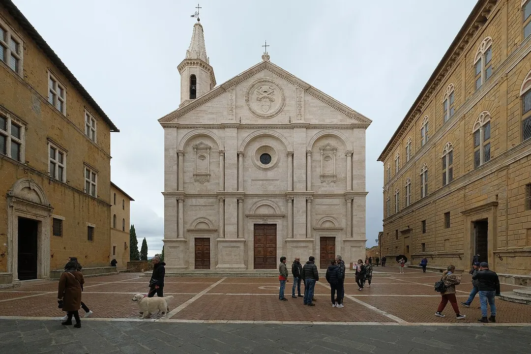 Exterior of Pienza Cathedral, Italy