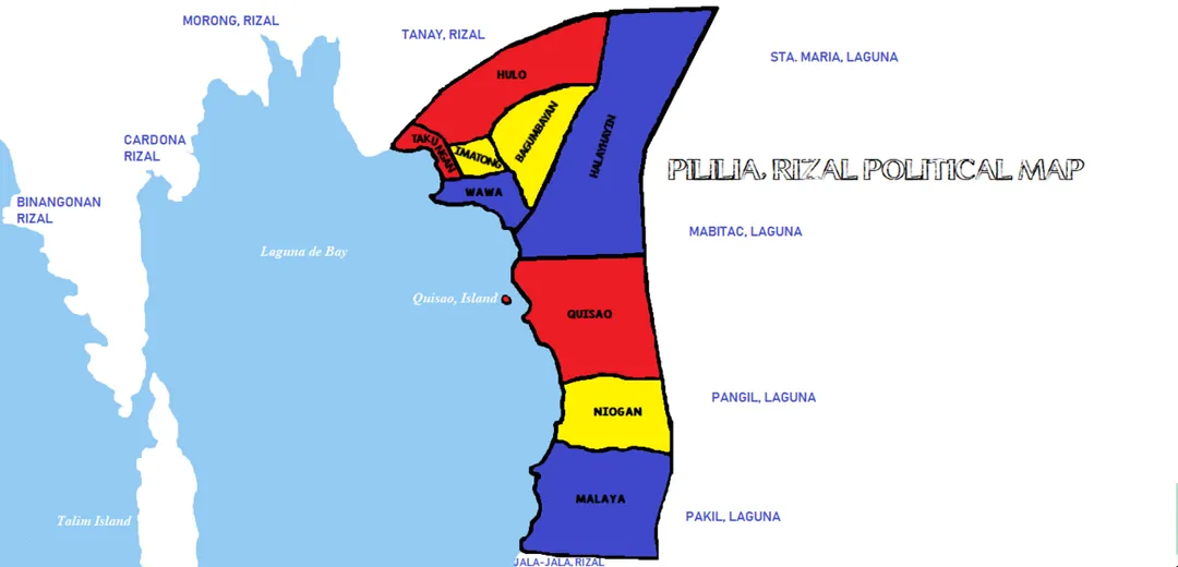It was clearly shows the Barangays in the Pililia, Rizal and the adjacent cities/municipalities in the area