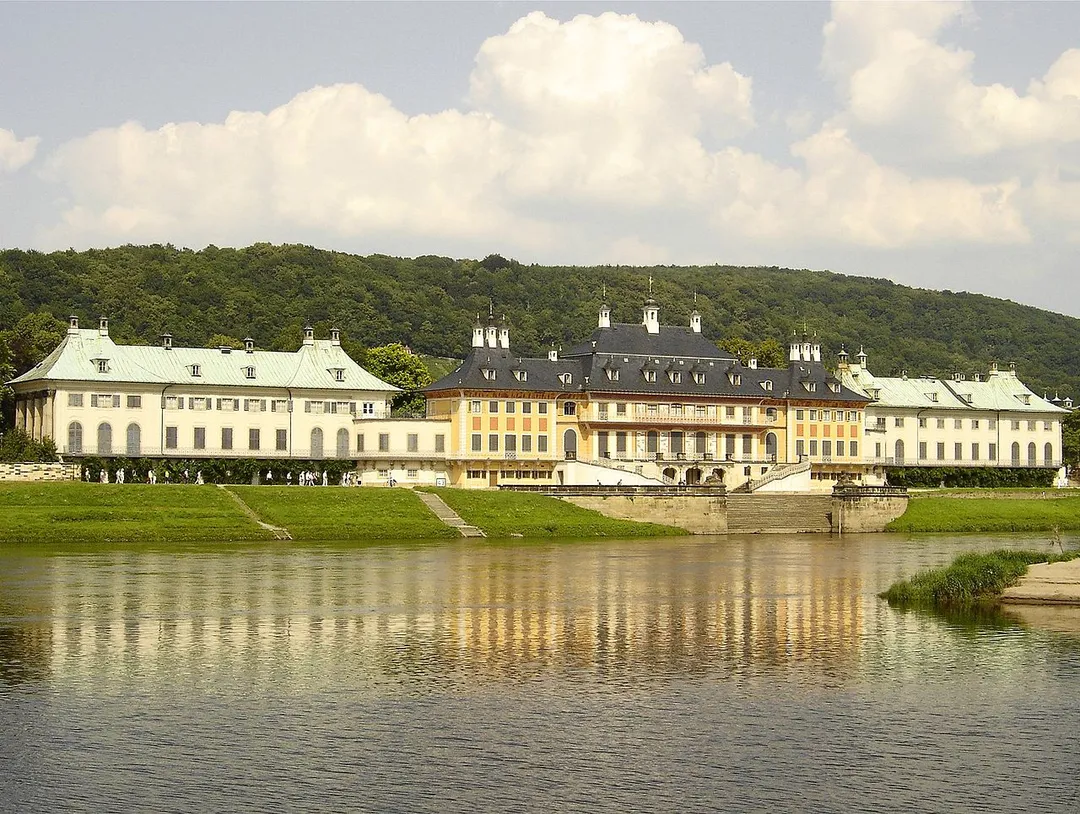 castle of pillnitz in long shot