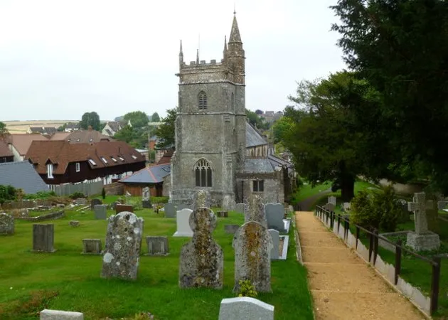 St Peter's parish church, Pimperne, Dorset, seen from the the southwest