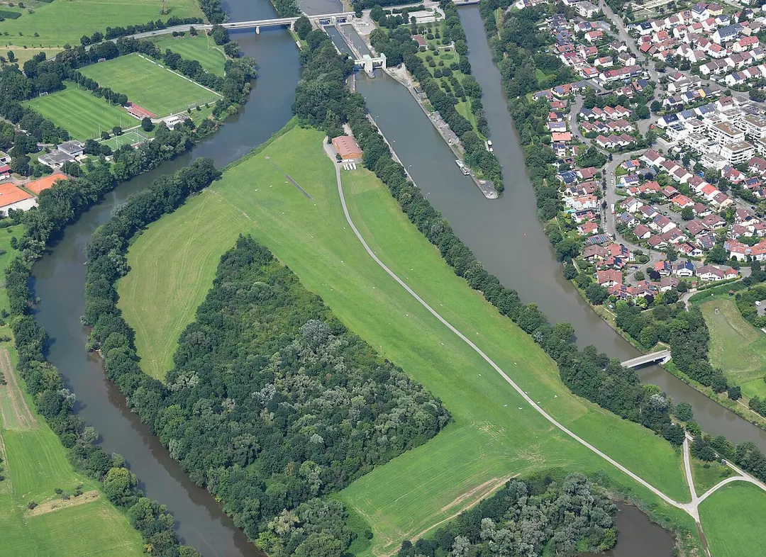 Aerial image of the Pleidelsheim gliding site