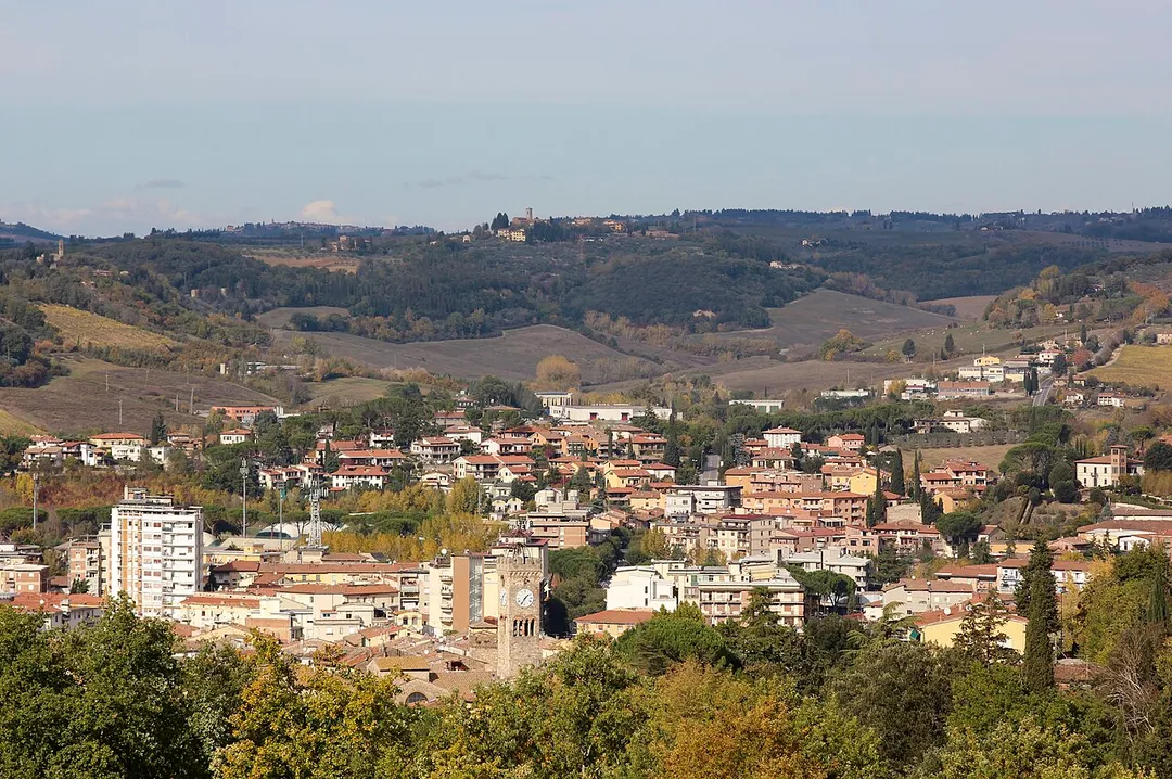 Panorama of Poggibonsi, Val d'Elsa, Province of Siena, Tuscany, Italy