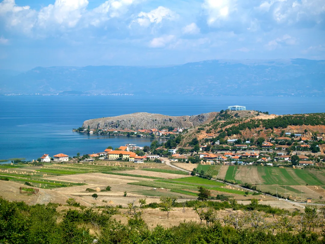 Village of Lin on the shores of Lake Ohrid, Albania