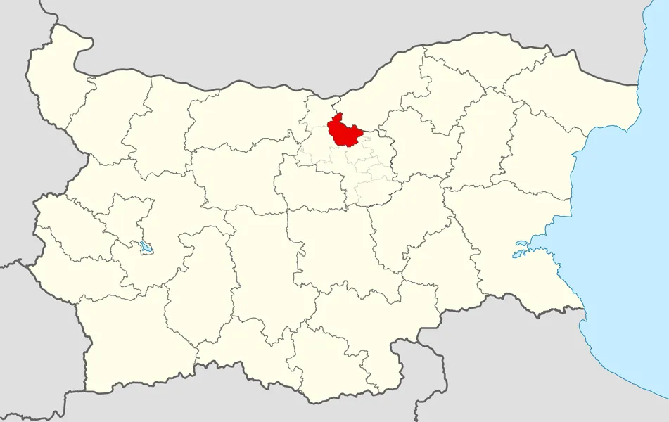 Location map of Polski Trambesh Municipality within Bulgaria and Veliko Tarnovo Province.