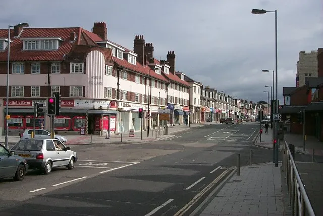 Portswood Road looking north with the entrance to Brookvale Road on the left