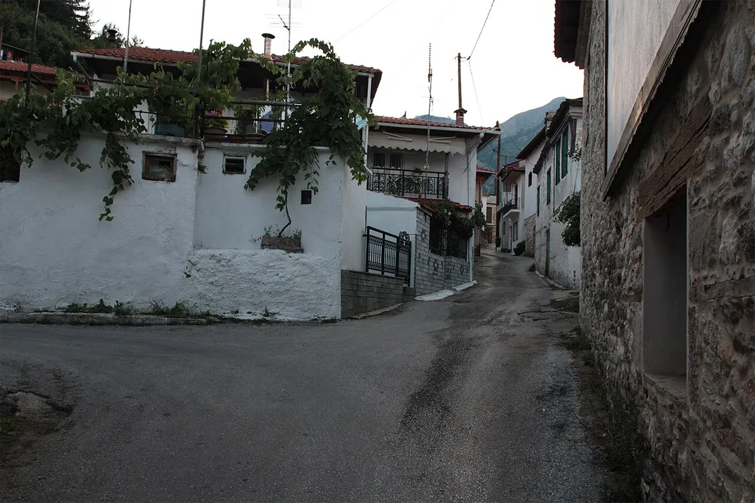 Street in Potamia (Thassos), Greece