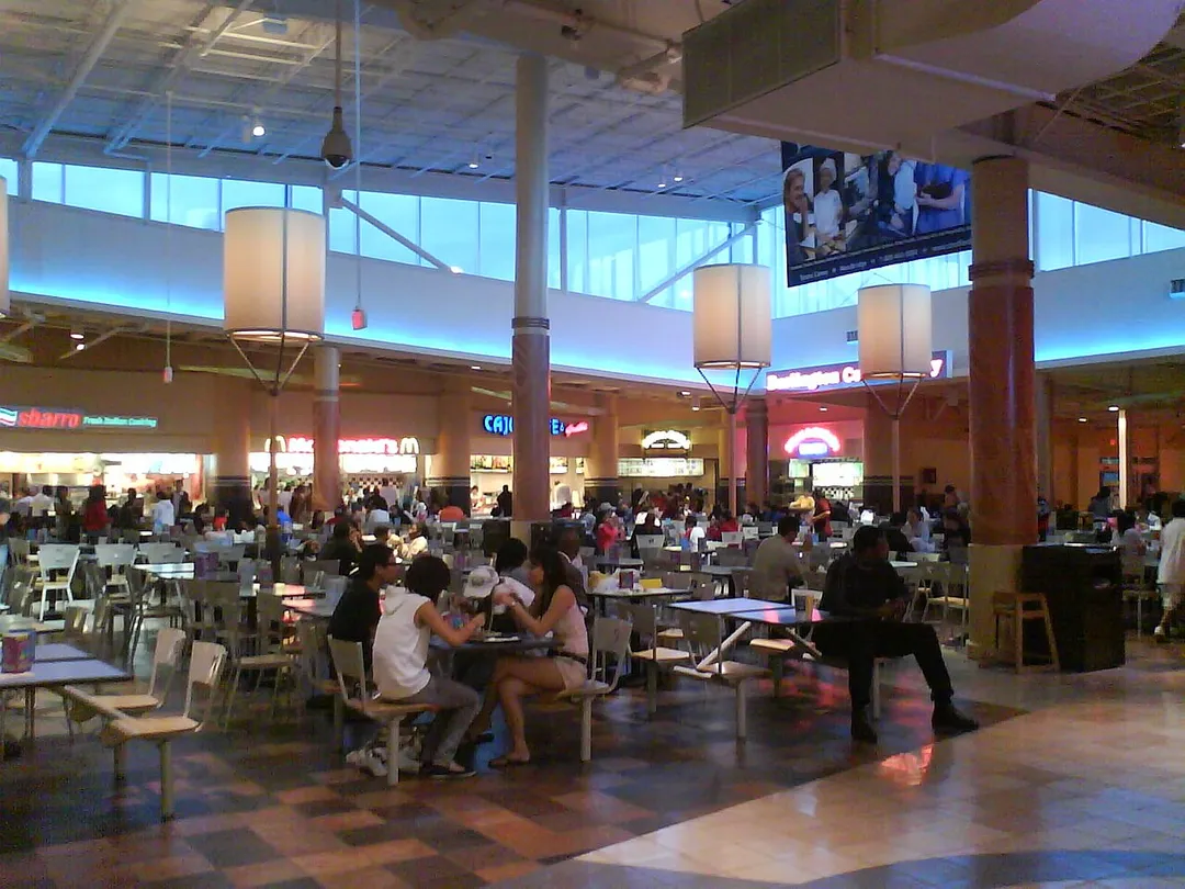 Facing Northeast in the Potomac Mills food court.