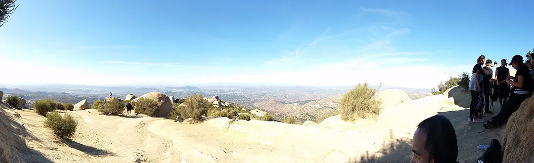 Panorama of the skyline west of Potato Chip Rock