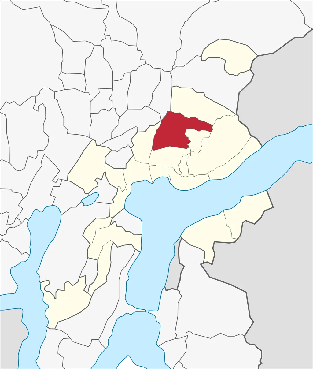 Localizzazione del quartiere di Pregassona nel territorio comunale di Lugano