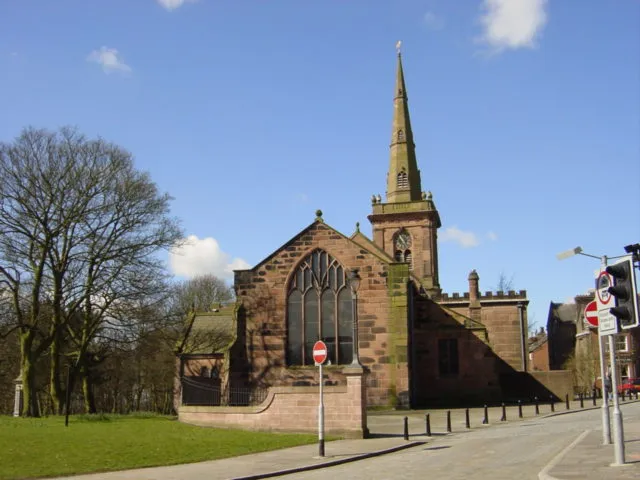 St Mary's parish church, Prescot, Merseyside, seen from the east