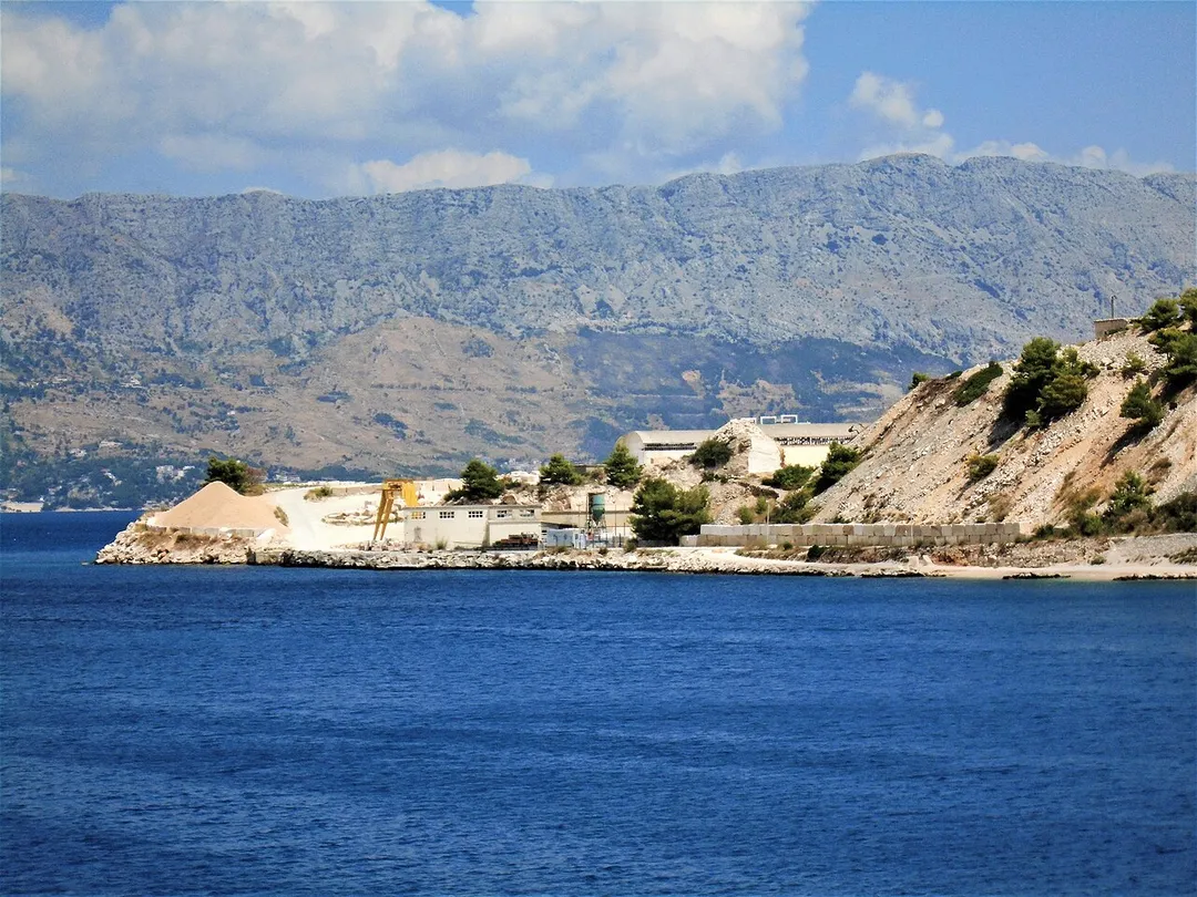 White limestone quarry in Pučišća, Brač island, Split-Dalmatia County, Croatia