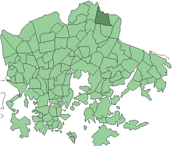Districts of Helsinki, Puistola highlighted
