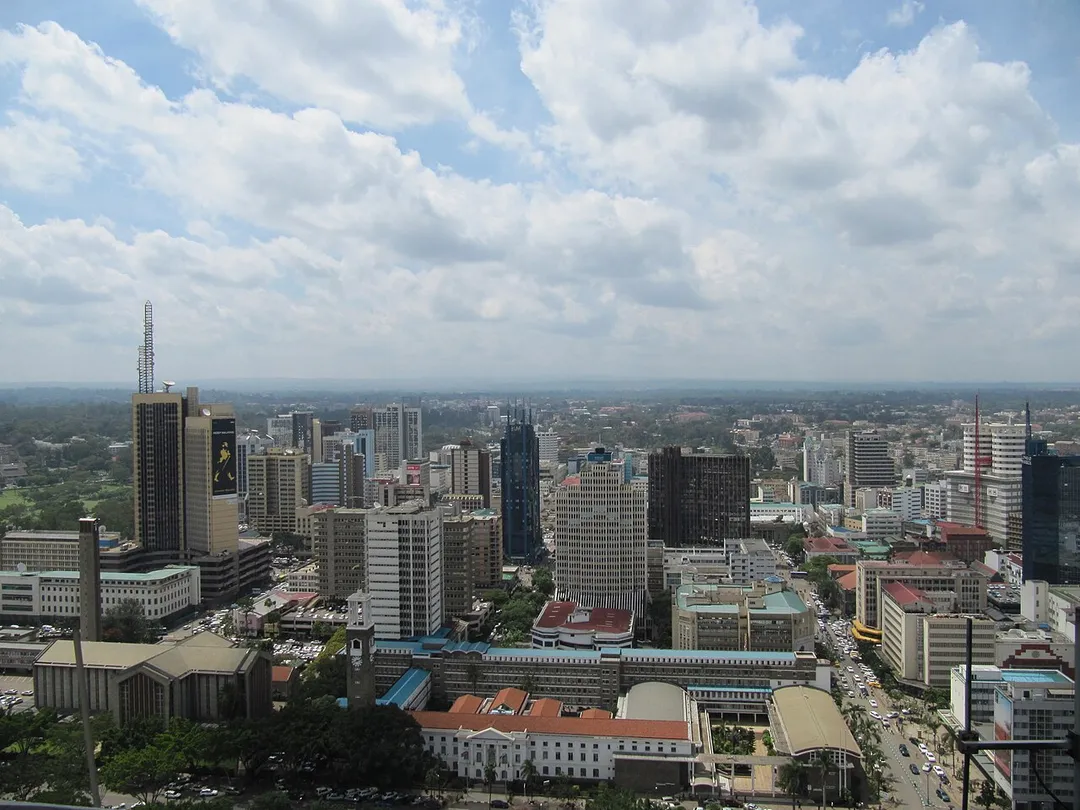 Nairobi, view from the top of Kenyatta International Conference Center, Kenya