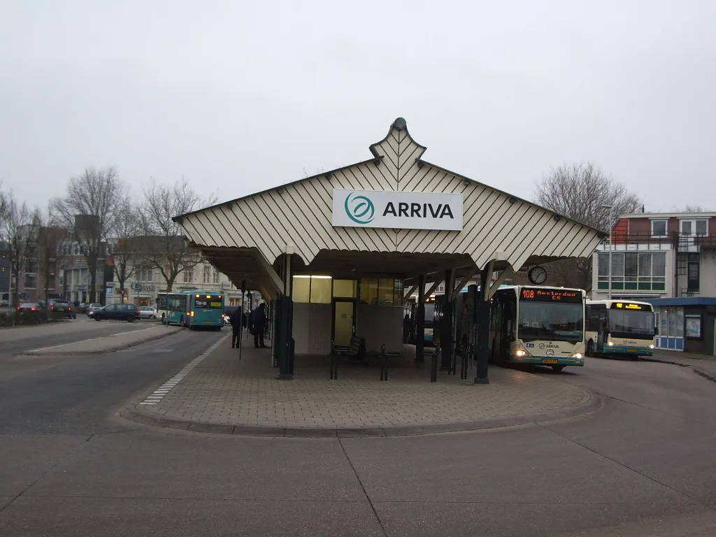 The bus station at the Tramplein (square) in the town of Purmerend, in North Holland