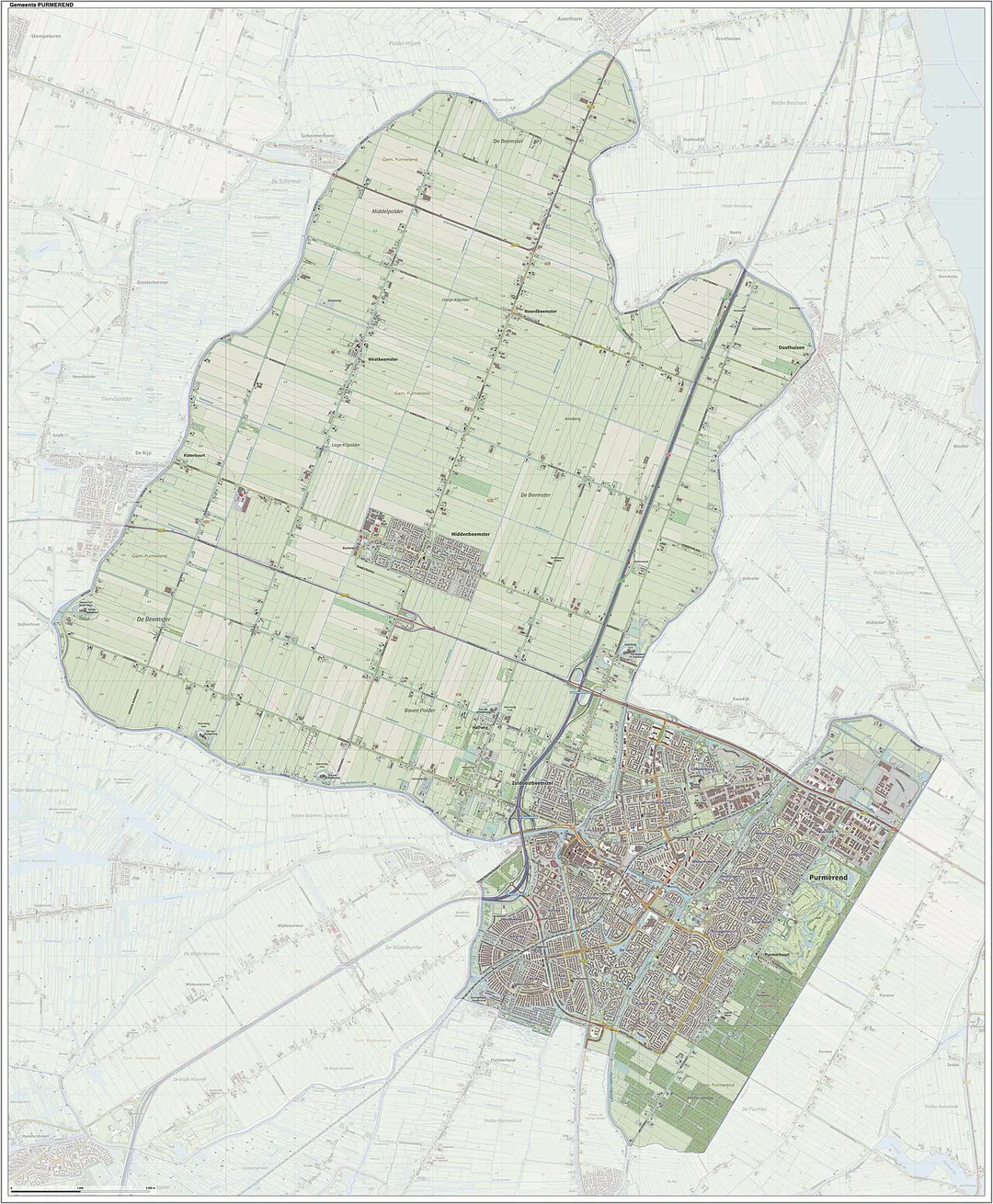Topografische gemeentekaart. Resolutie: 400 pixels/km.
Kaartbeeld samengesteld uit de open geodata van de Top10NL en Top25namen (Kadaster), Creative Commons-BY licentie. Gebouwvlakken uit open geodata BAG extract. Wegen uit de OpenStreetMap, OpenStreetMap community. Reliëfschaduw uit de Actuele Hoogtekaart AHN2.

Samenstelling en kleurenschema: Jan-Willem van Aalst, met QGIS. Zie ook de Legenda.