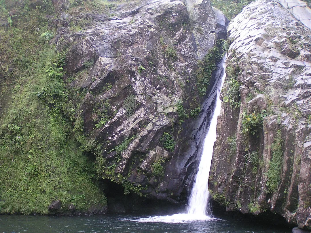A waterfall at the national park in Baturaden, Indonesia