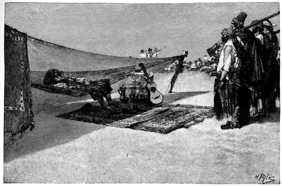 Henry Morgan Recruiting for the Attack: this was originally published in Pyle, Howard (August–September 1887). "Buccaneers and Marooners of the Spanish Main". Harper's Magazine.