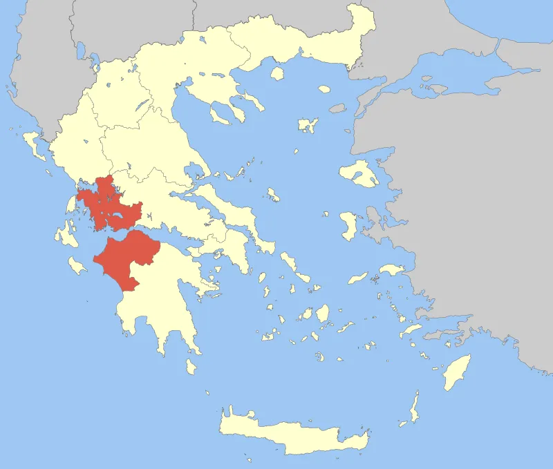 Locator Map of Western Greece Periphery, Greece
