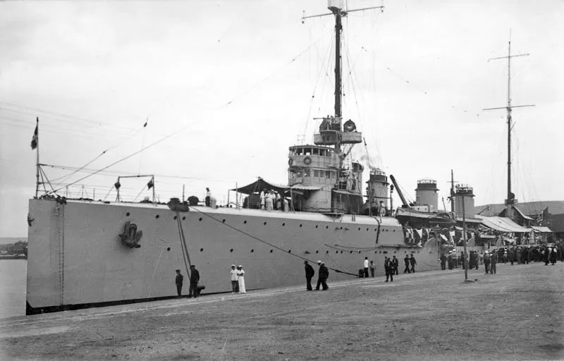 Italian cruiser Quarto, part of the 6th Naval Division, during a visit to Varna on 7 July 1932