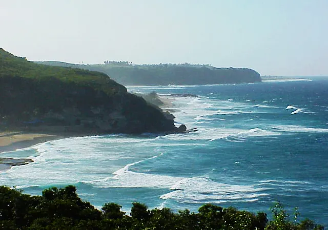 View of the train tunnel and coast at Quebradillas, Puerto Rico