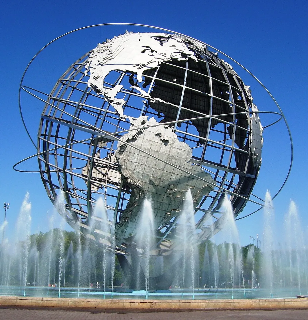 The Unisphere, built for the 1964 New York World's Fair, in Flushing Meadows Corona Park, Queens, New York City