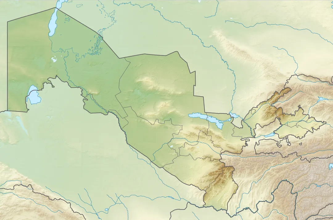 Relief map of Uzbekistan