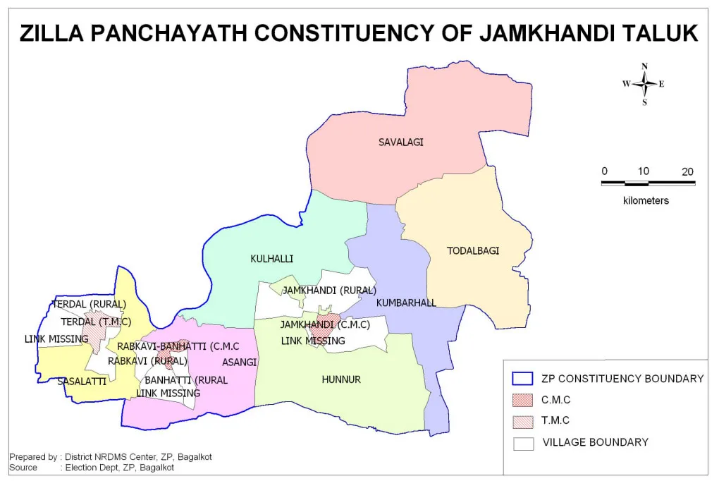Jamkhandi Taluk ZP Constituency Map